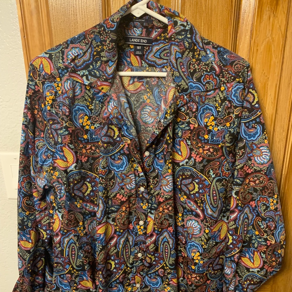 Land’s End Paisley Button-Down Shirt
